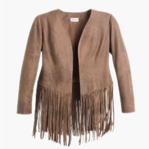 NWT Chicos Faux Suede Jacket with Fringe, L/12